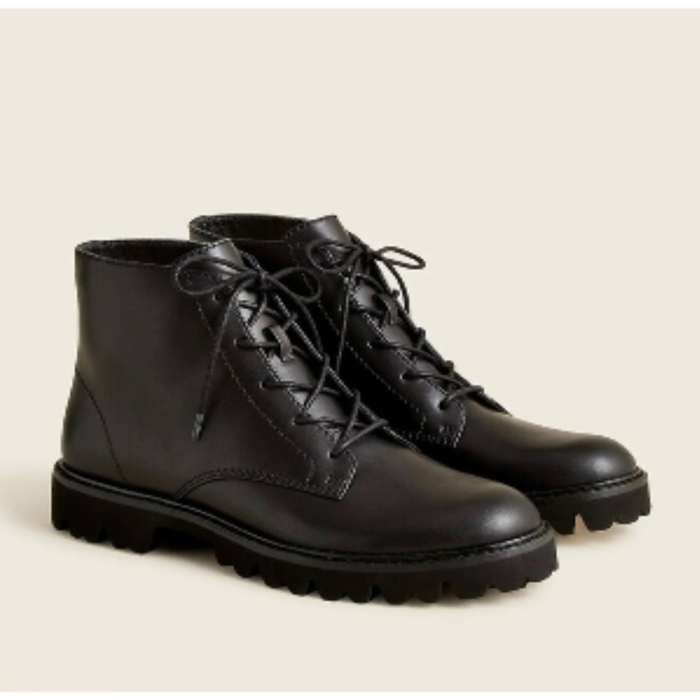 J.Crew Jcrew Gwen black boots 6.5 lace up leather